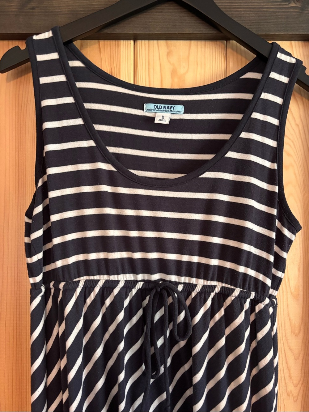 Old Navy Navy and White Striped Maternity Tank Dress